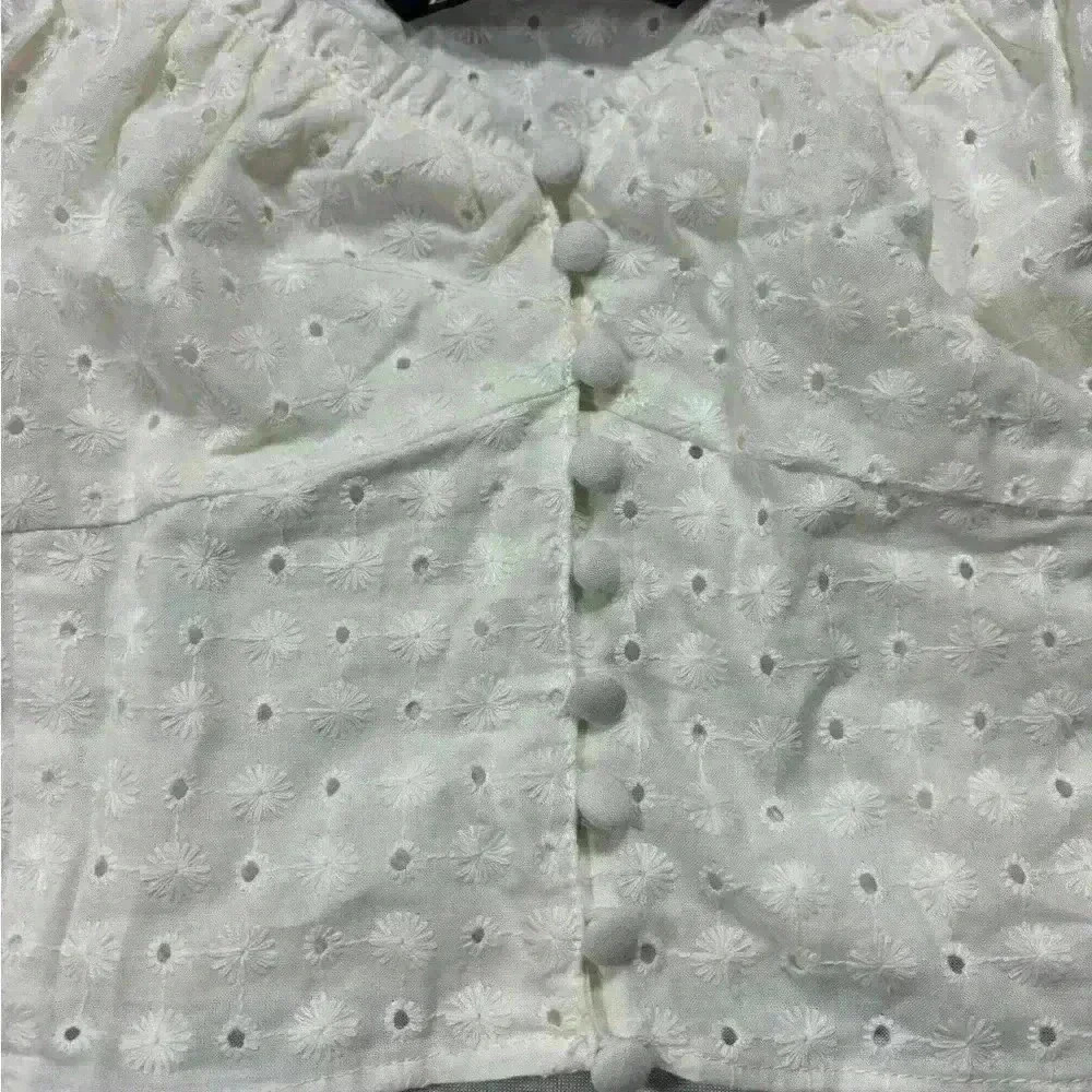 Zara Embroidered Eyelet Crop Top Small (Medium) coquette girl cottagecore whimsy - Picture 6 of 9